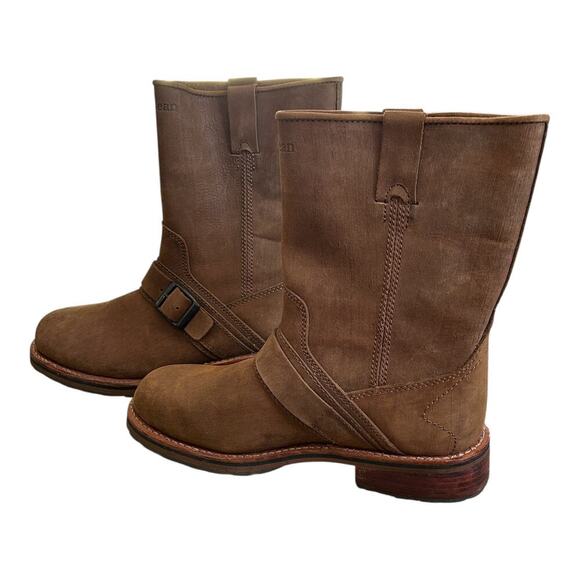 L.L.Bean Wellington Mid Calf Buckle Leather Boots Size 8.5 Medium Men's - Picture 1 of 8